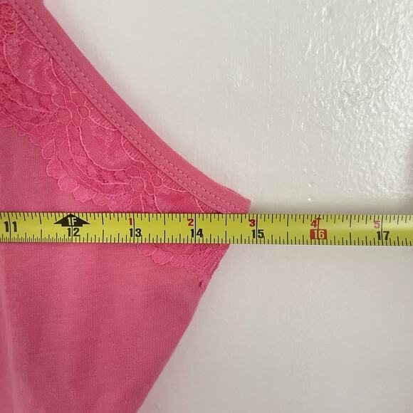 Y2K Coquette Fairy Pink Lace Trim Camisole L Bow Detail Tank Top Vintage NWT‎ - Picture 6 of 7
